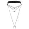 New-woman-Gothic-Lock-Chain-necklace-multilayer-Punk-choker-collar-pendant-necklace-leather-emo-Kawaii-witch